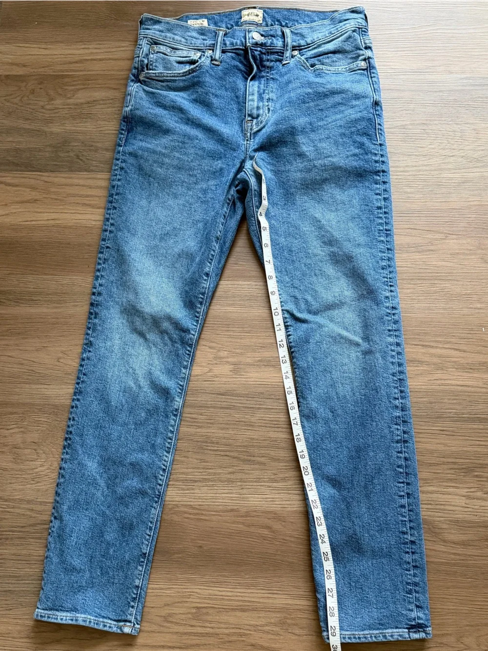 J.Crew 770 Stretch Jeans Mens 29x30 Straight Fit Tapered Blue Denim